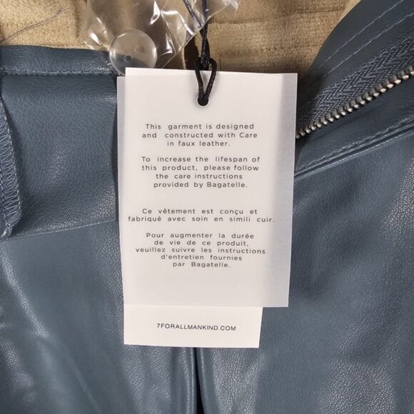 NEW 7 for all mankind FAUX LEATHER Cargo Straight Pants Style 82336 Size S - Picture 15 of 16